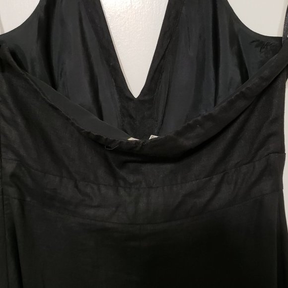 Becky & Max Black Linen Halter Dress women's size 4 - Picture 5 of 10